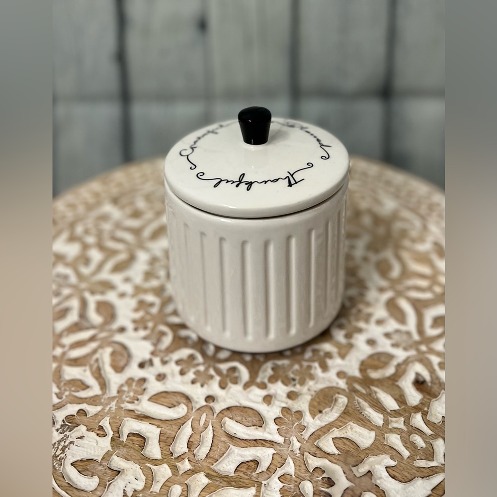 ROBERT STANLEY Gratitude Ceramic Jar Canister Blessed Thankful Grateful